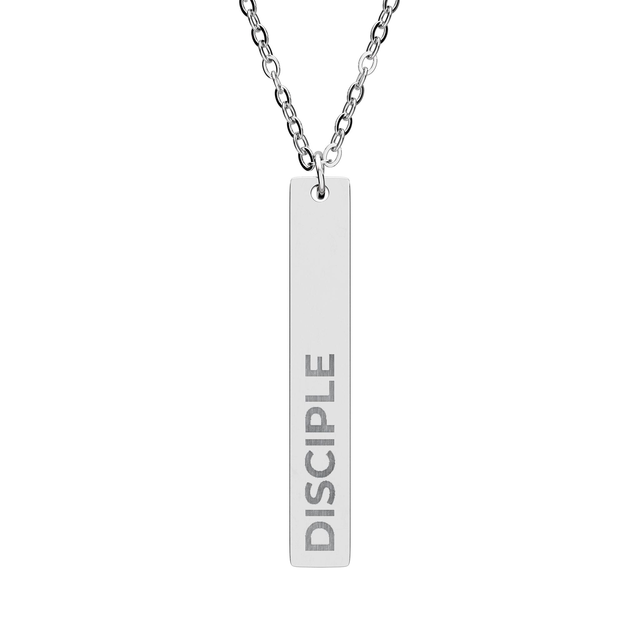Disciple Iron Rod Necklace | Engraved Bar Pendant